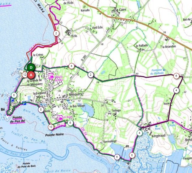 circuit marche nordique la roche bernard